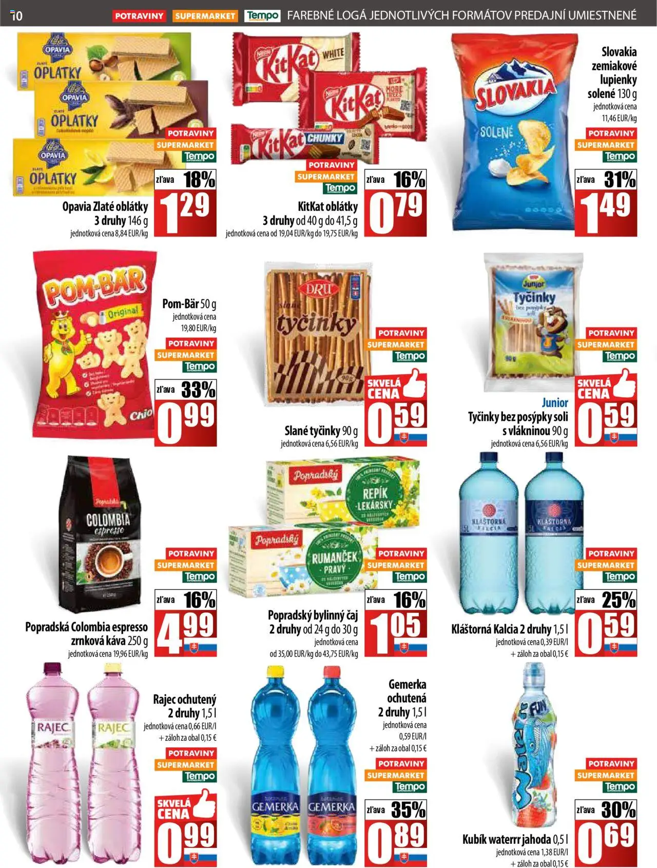 Nové COOP Jednota akcie – leták je platný od 11.09.2025 | Strana: 10 | Produkty: Káva, Čaj, Gemerka, Zrnková káva