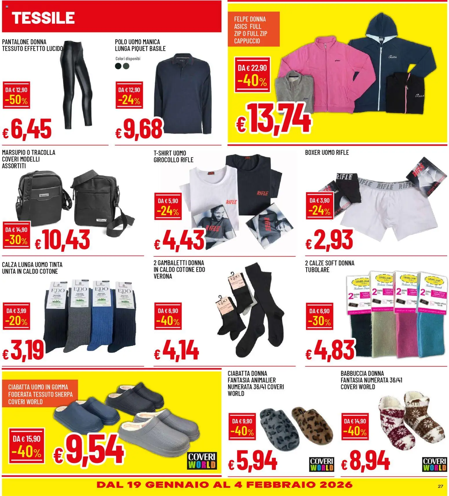 Volantino Galassia del 15.01.2026 | Pagina: 27 | Prodotti: Boxer, Gambaletti, Polo, Cappuccio