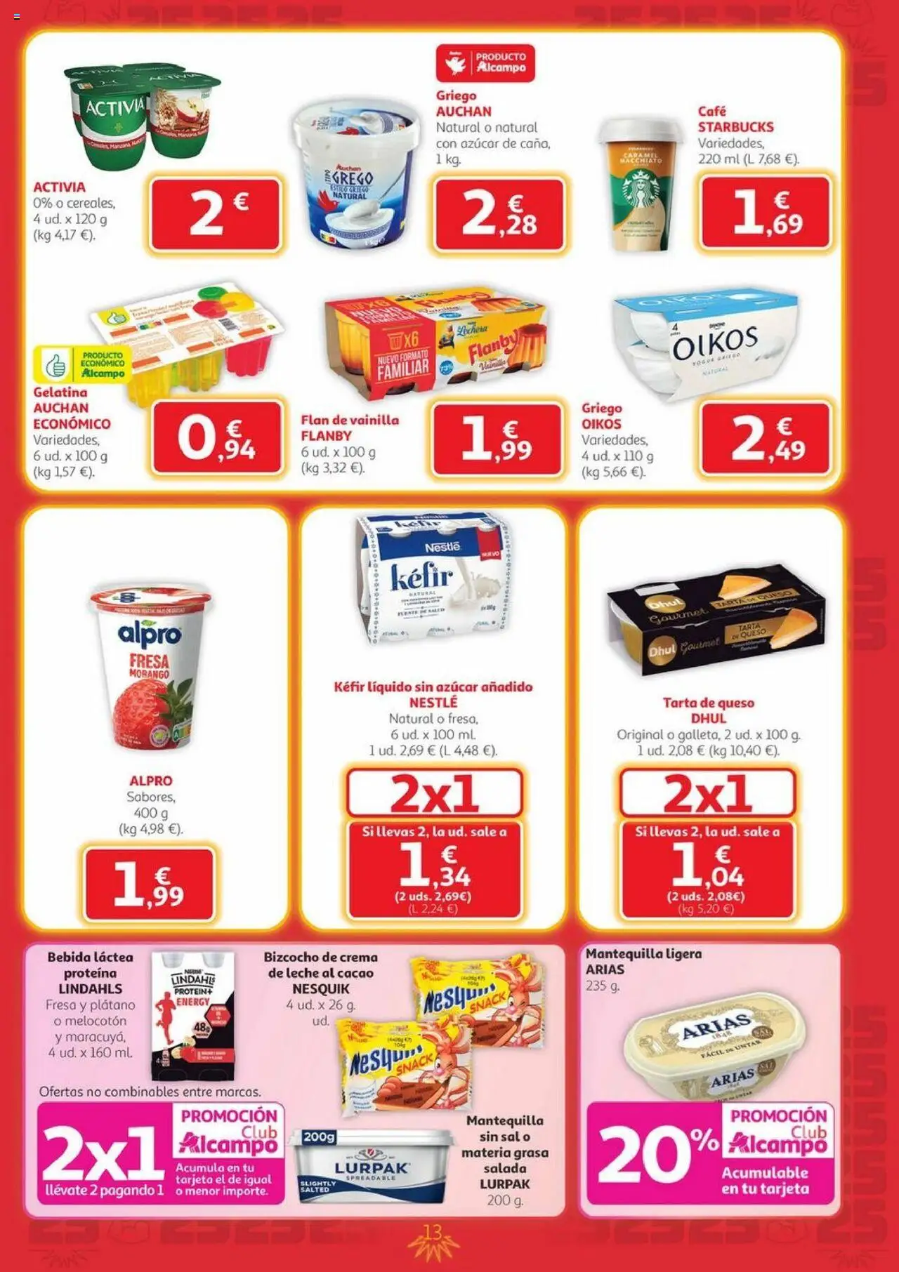 Alcampo - Canarias │ válido desde el 09.10.2025 | Página: 13 | Productos: Queso, Café, Bizcocho, Φρυγανιές σικάλεως