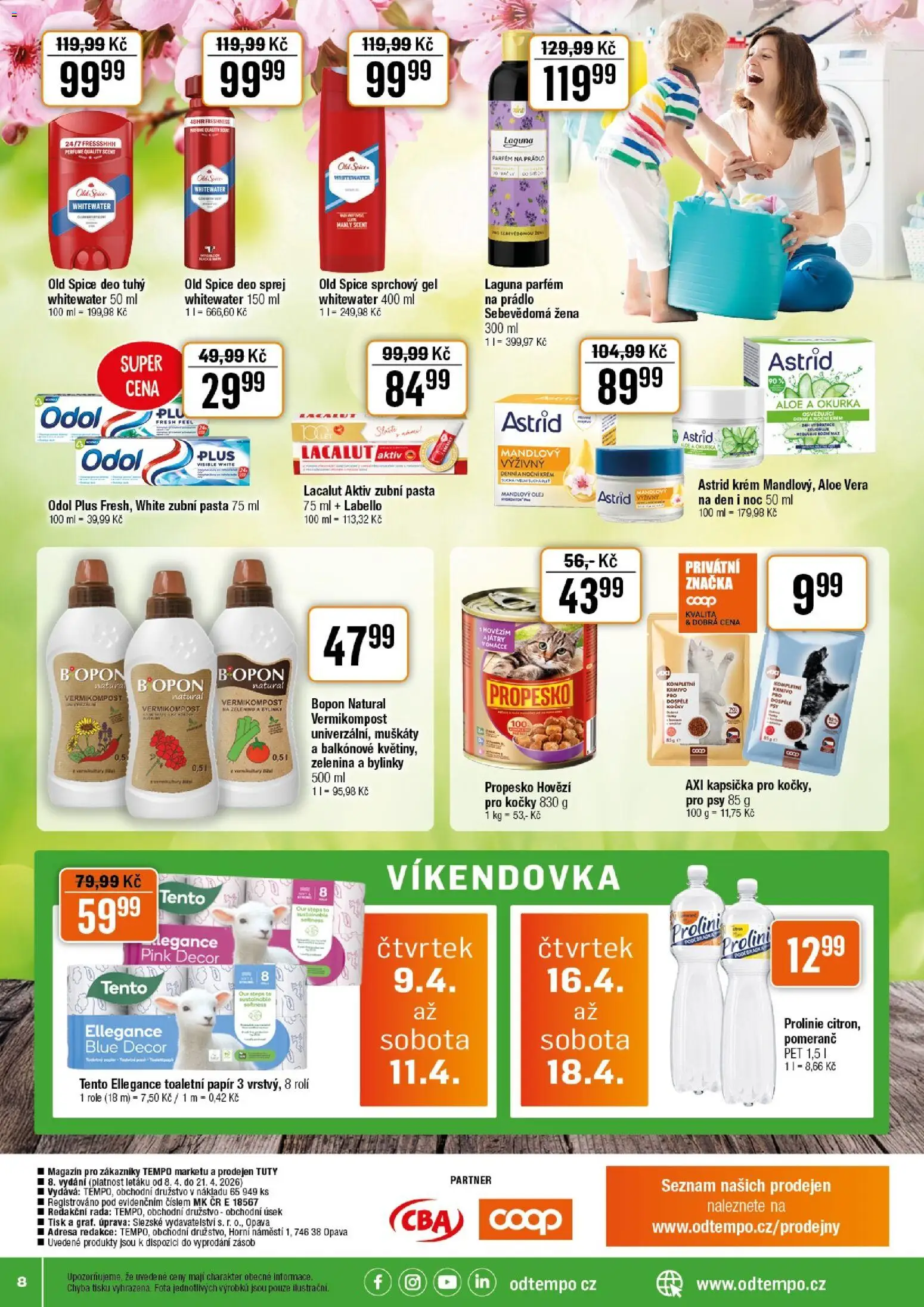 Tempo leták od 08.04.2026 | Strana: 8 | Produkty: Zubní pasta, Propesko, Krém, Lacalut Aktiv