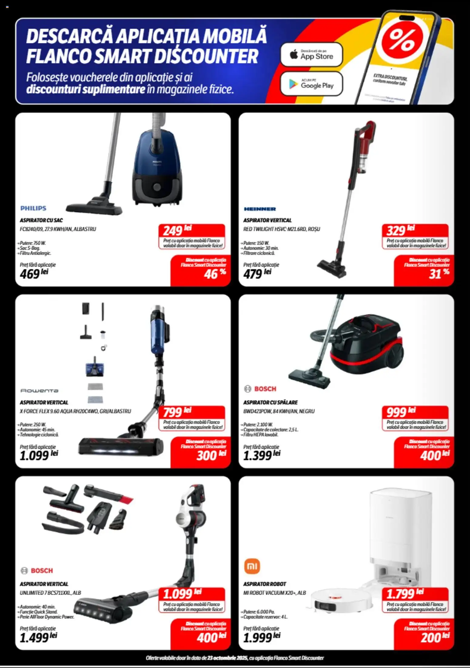 Noul catalog Flanco – valabil de la 23.10.2025 | Pagină: 16 | Produse: Enginar, Aspirator robot, Aspirator, Robot