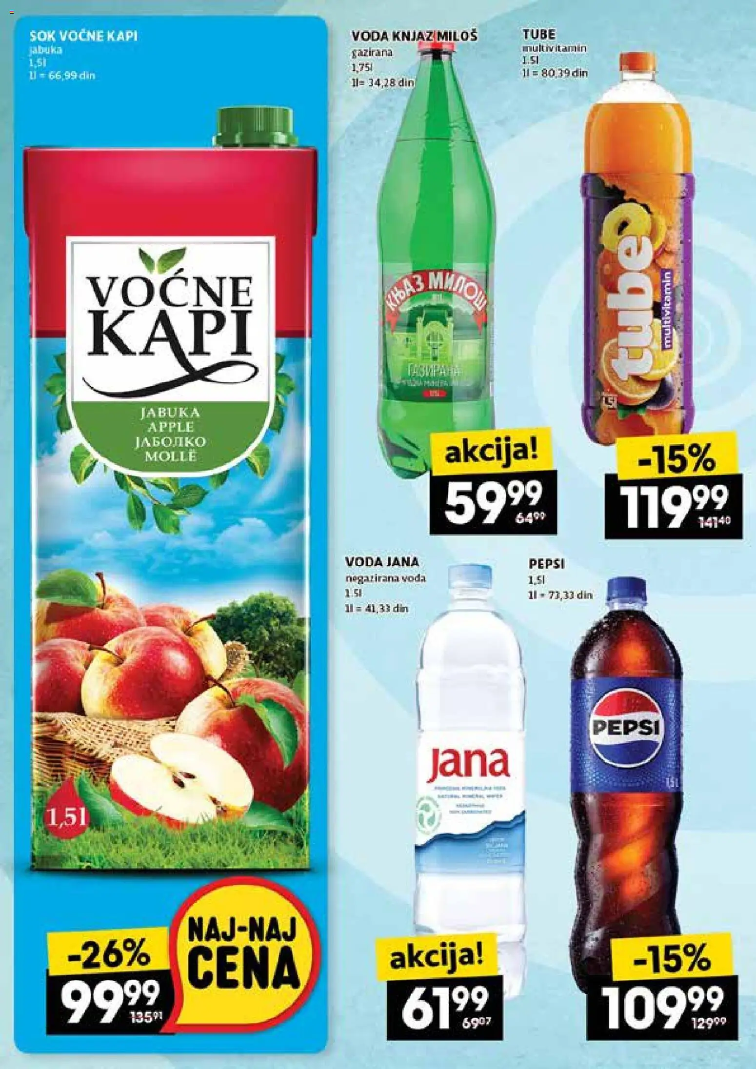 Idea katalog - važi od 15.01.2026 | Strana: 24 | Proizvode: Negazirana voda, Voda, Sok, Pepsi