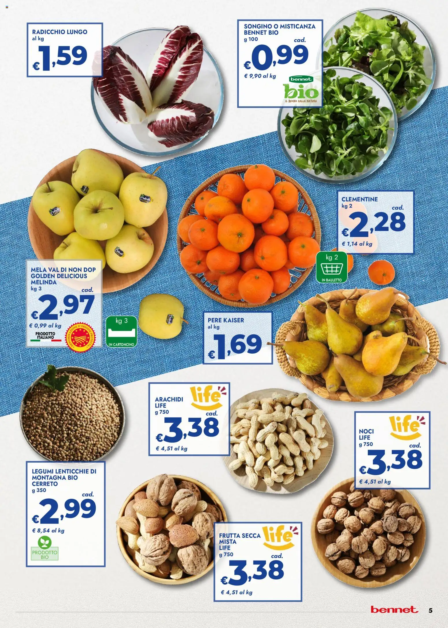 Volantino bennet del 27.12.2025 | Pagina: 5 | Prodotti: Misticanza, Legumi, Lenticchie, Arachidi