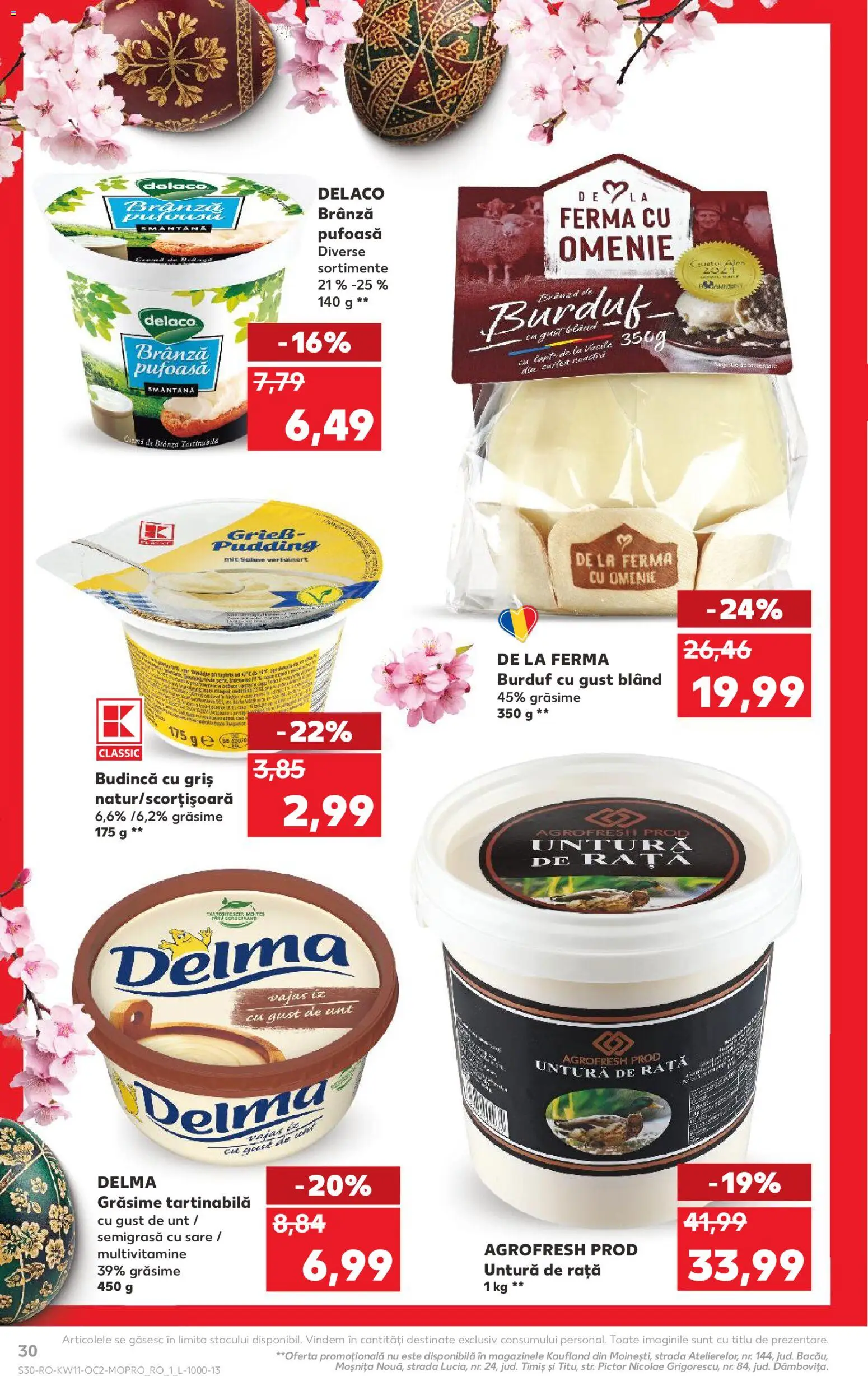 Noul catalog Kaufland – valabil de la 11.03.2026 | Pagină: 30 | Produse: Light Kedi Konservesi, Rață, Smântână, Sare