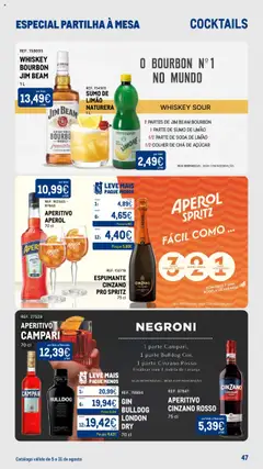 Makro - Especial Partilha à Mesa │ válido de 05.08.2025 | Página: 47 | Produtos: Aperol, Sumo, Gin, Cocktails