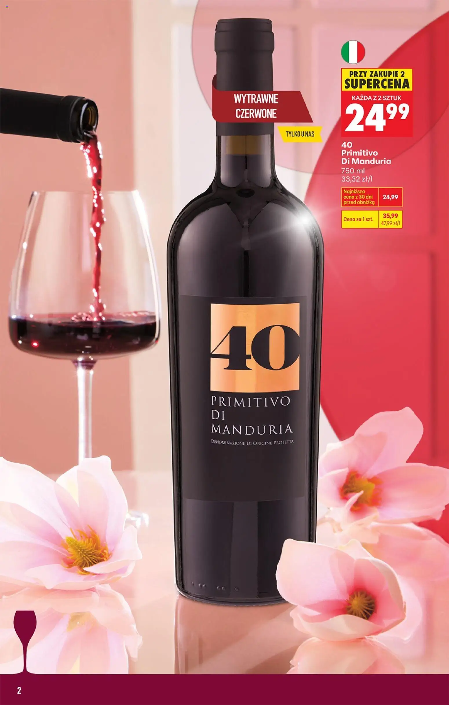 Biedronka gazetka - Czas na toast od 09.03.2026 | Strona: 2 | Produkty: Primitivo Di Manduria