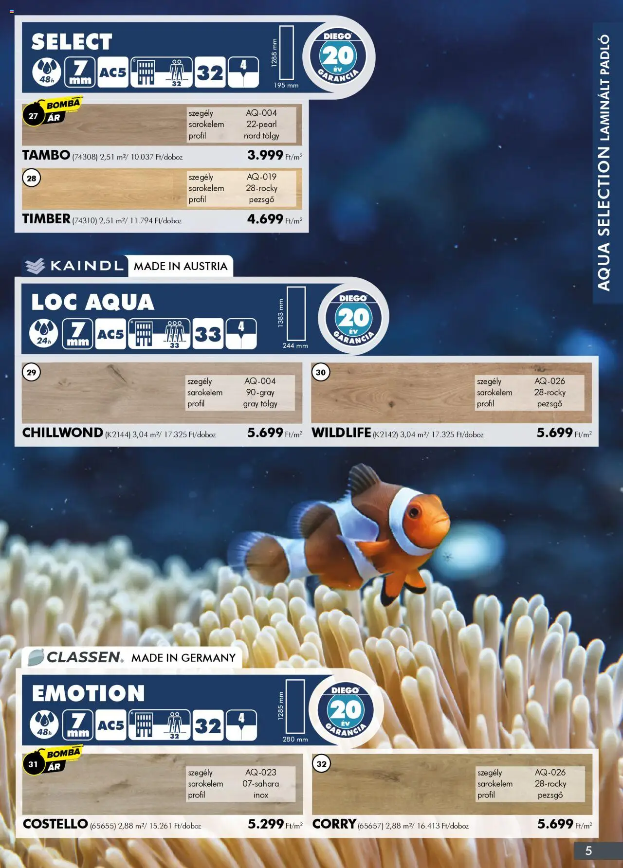 Diego akciós ujság - amely érvényes a következő dátumtól: 02.10.2025 | Oldal: 5 | Termékek: Laminált padló, Pezsgő