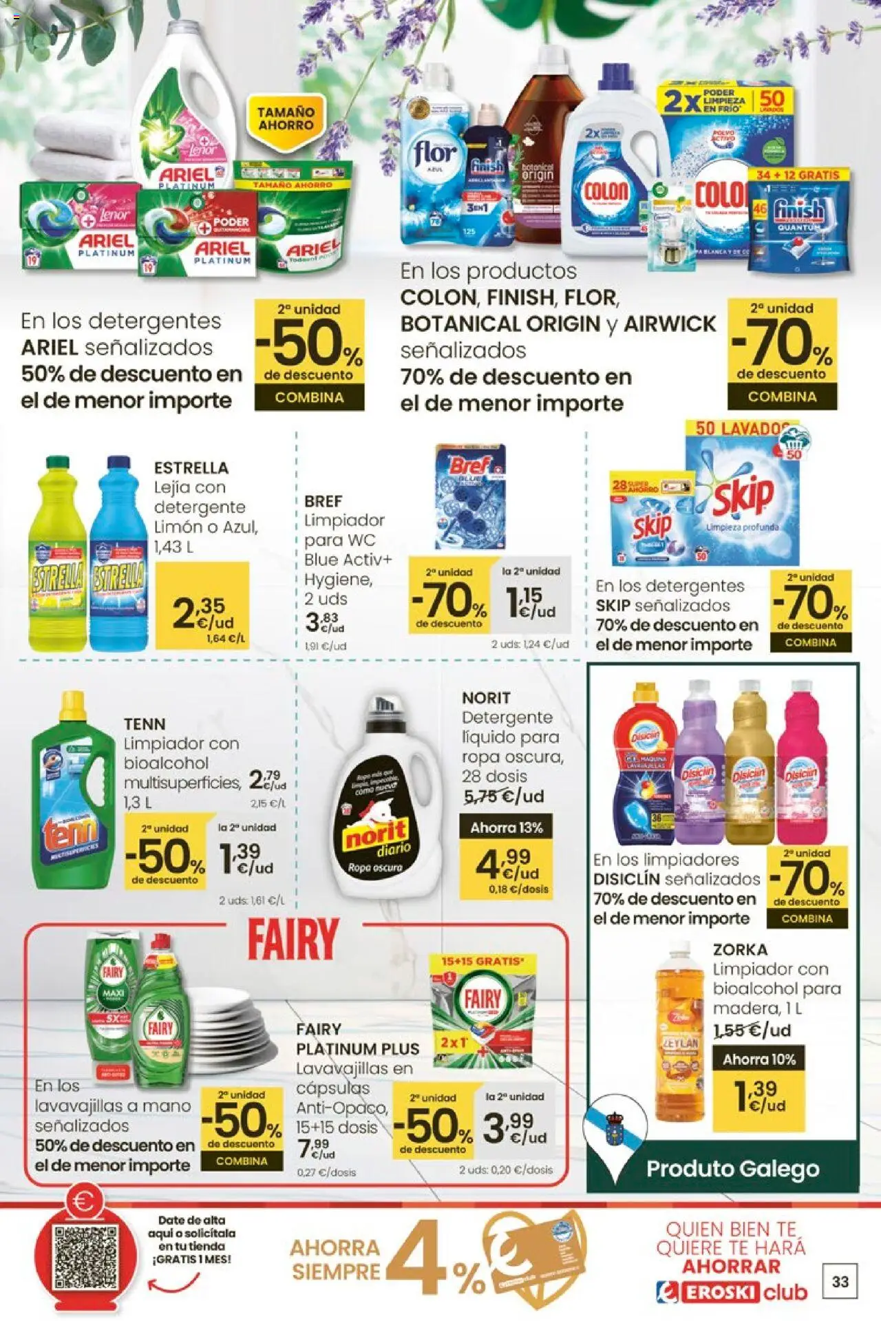 Eroski - Ofertón │ válido desde el 16.10.2025 | Página: 33 | Productos: Detergente, Té, Ropa, Lavavajillas