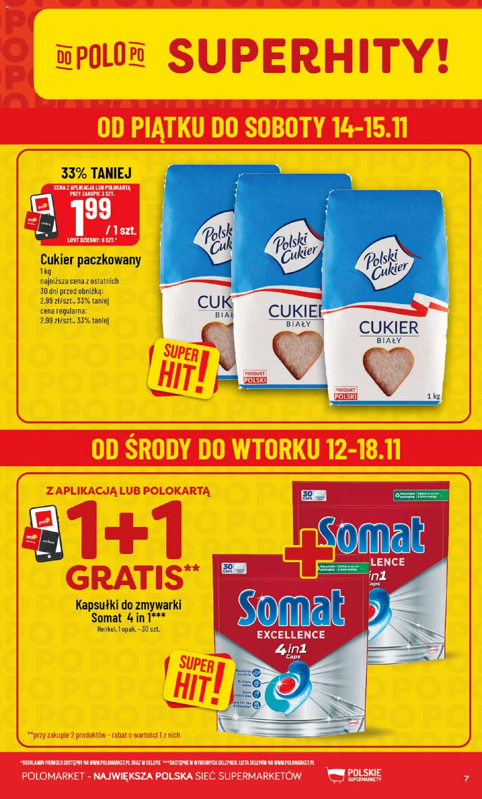 POLOmarket Gazetka od 12.11.2025 | Strona: 7 | Produkty: Kapsułki do zmywarki, Cukier