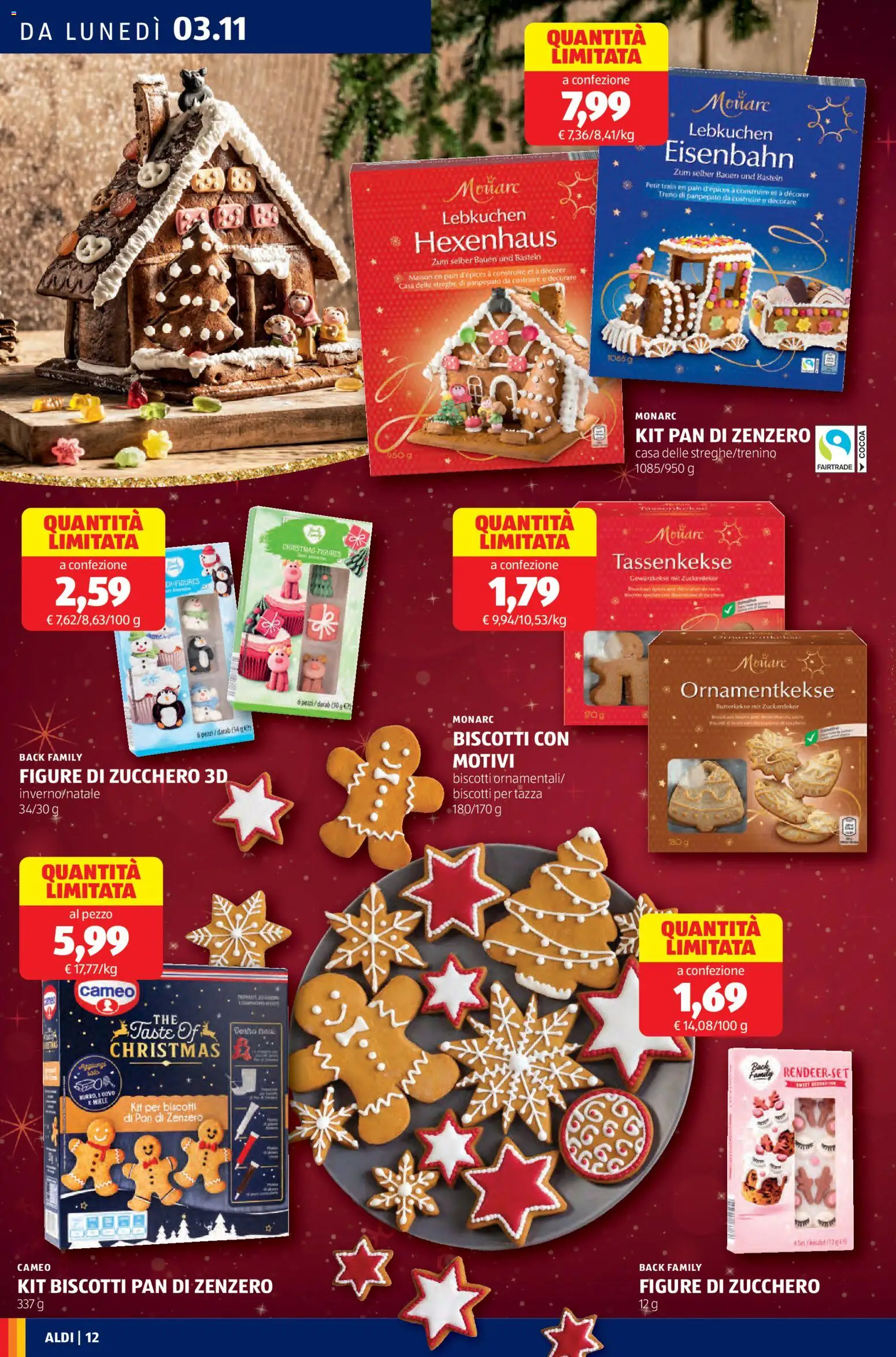 Volantino Aldi del 03.11.2025 | Pagina: 12 | Prodotti: Biscotti, Zucchero, The, Miele