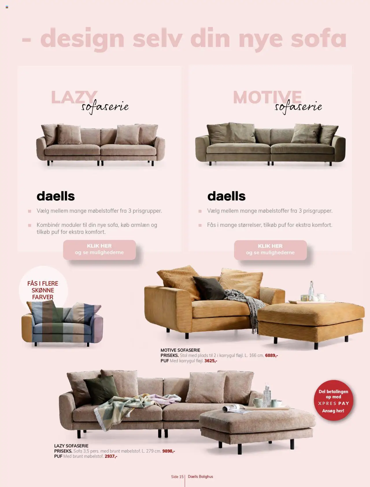 Daells Bolighus tilbudsavis – gyldig fra 14.08.2025 | Side: 15 | Produkter: Sofa, Stol, Puf