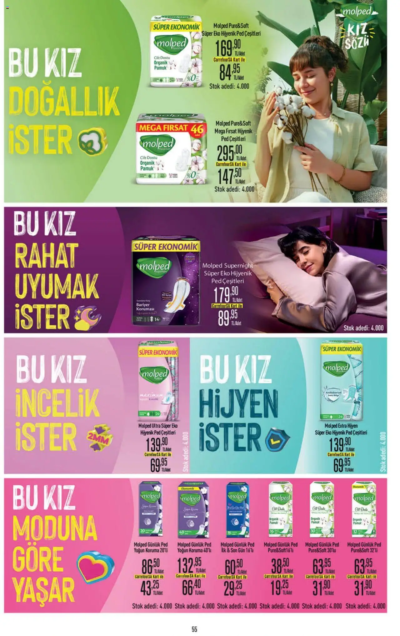 CarrefourSA Katalog - 01.08.2025 tarihinden itibaren geçerlidir | Sayfa: 55 | Ürünler: Hijyenik ped