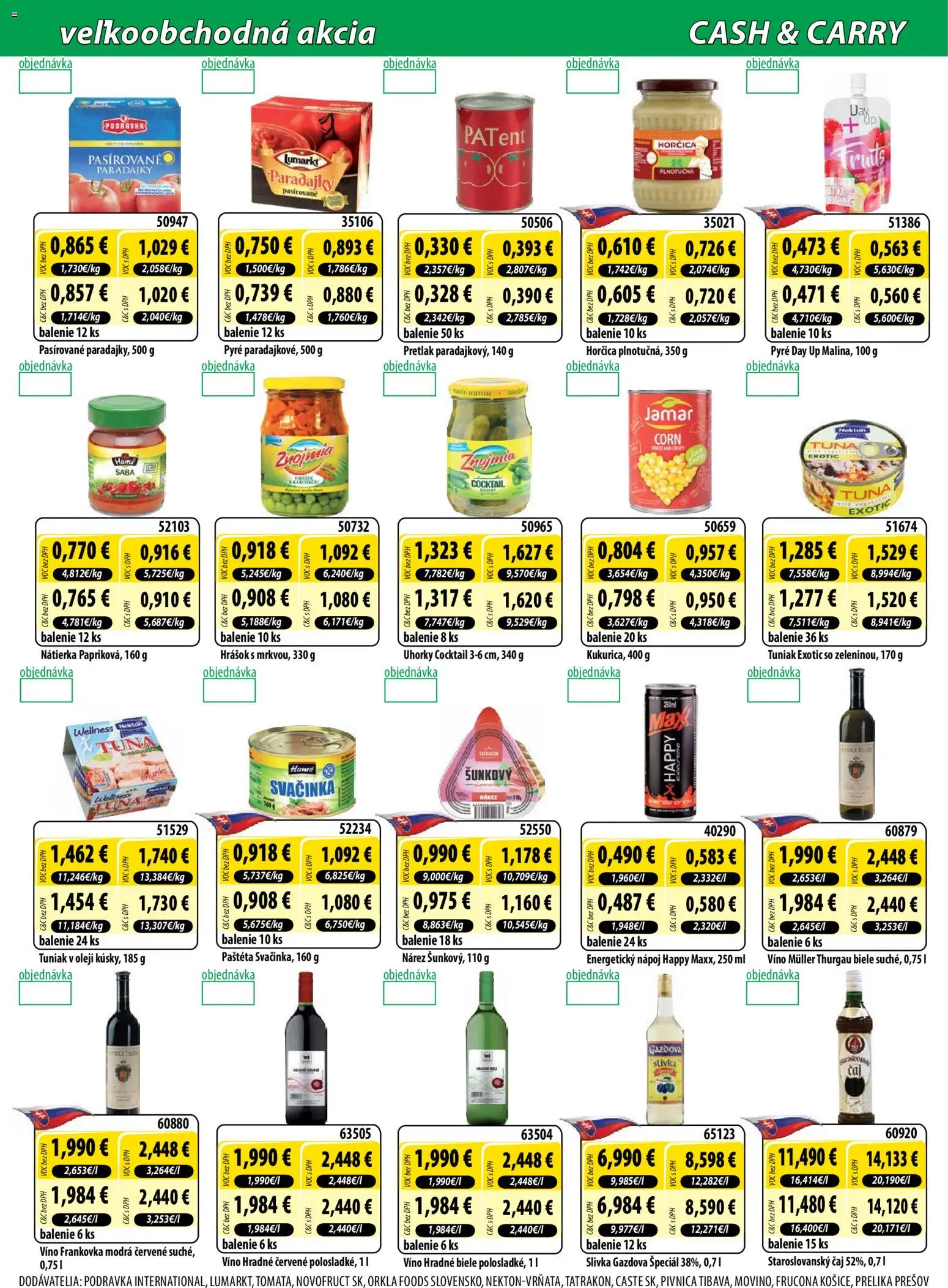 Nové Milk Agro akcie – leták je platný od 02.01.2026 | Strana: 6 | Produkty: Víno, Čaj, Hrášok, Energetický nápoj