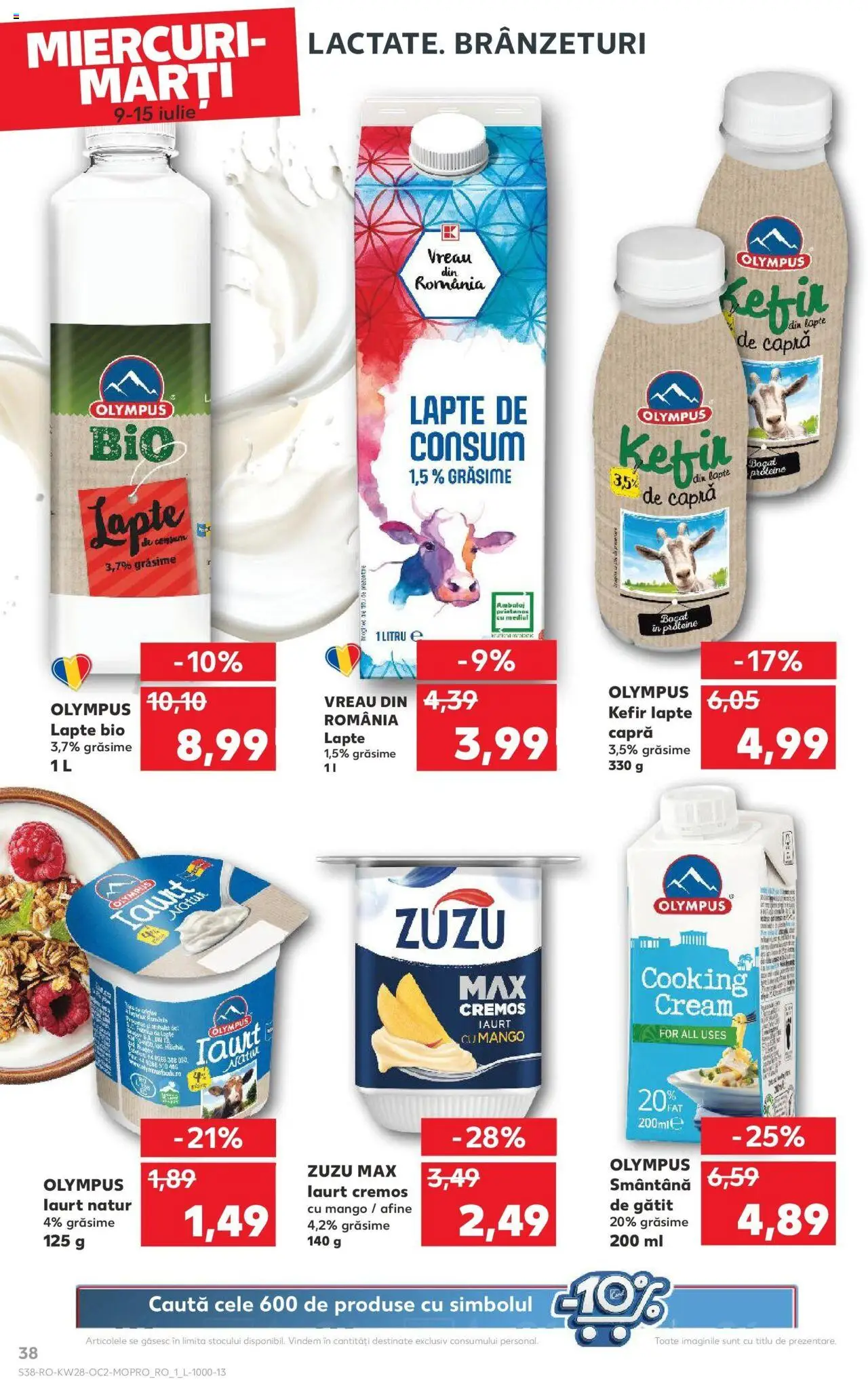 Catalog Kaufland - Bucureşti – valabil de la 09.07.2025 | Pagină: 38 | Produse: Şerit ödül, Kefir, Smântână, Mango