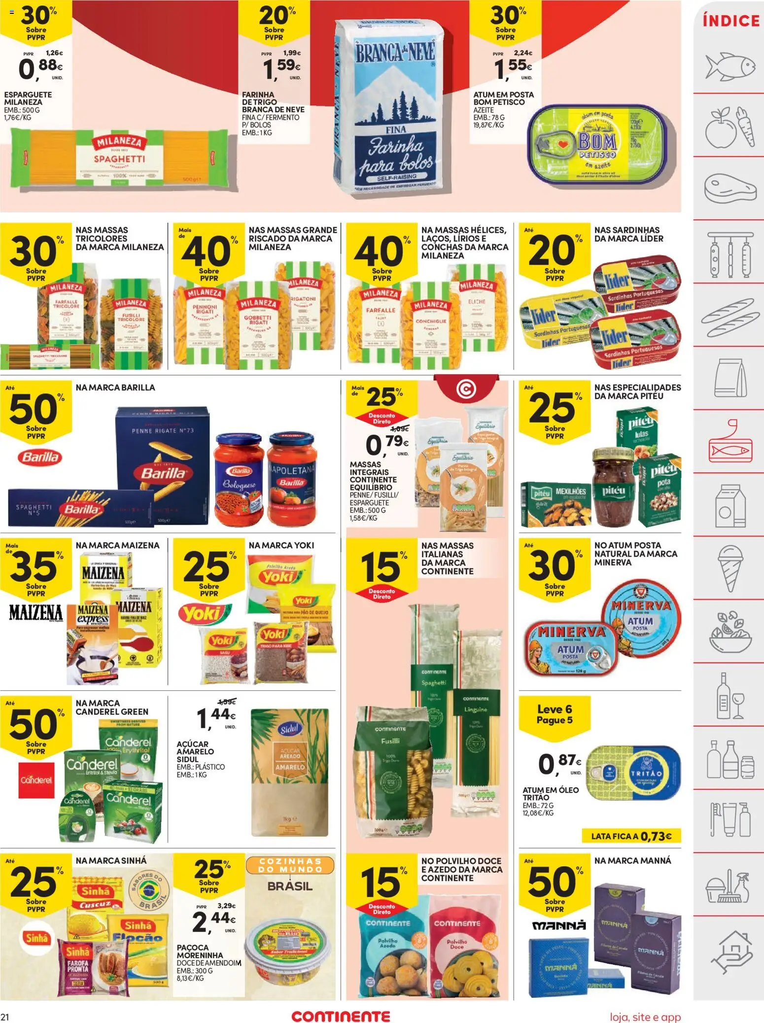 Continente folheto │ válido de 20.01.2026 | Página: 21 | Produtos: Atum, Sardinhas, Óleo, Açúcar
