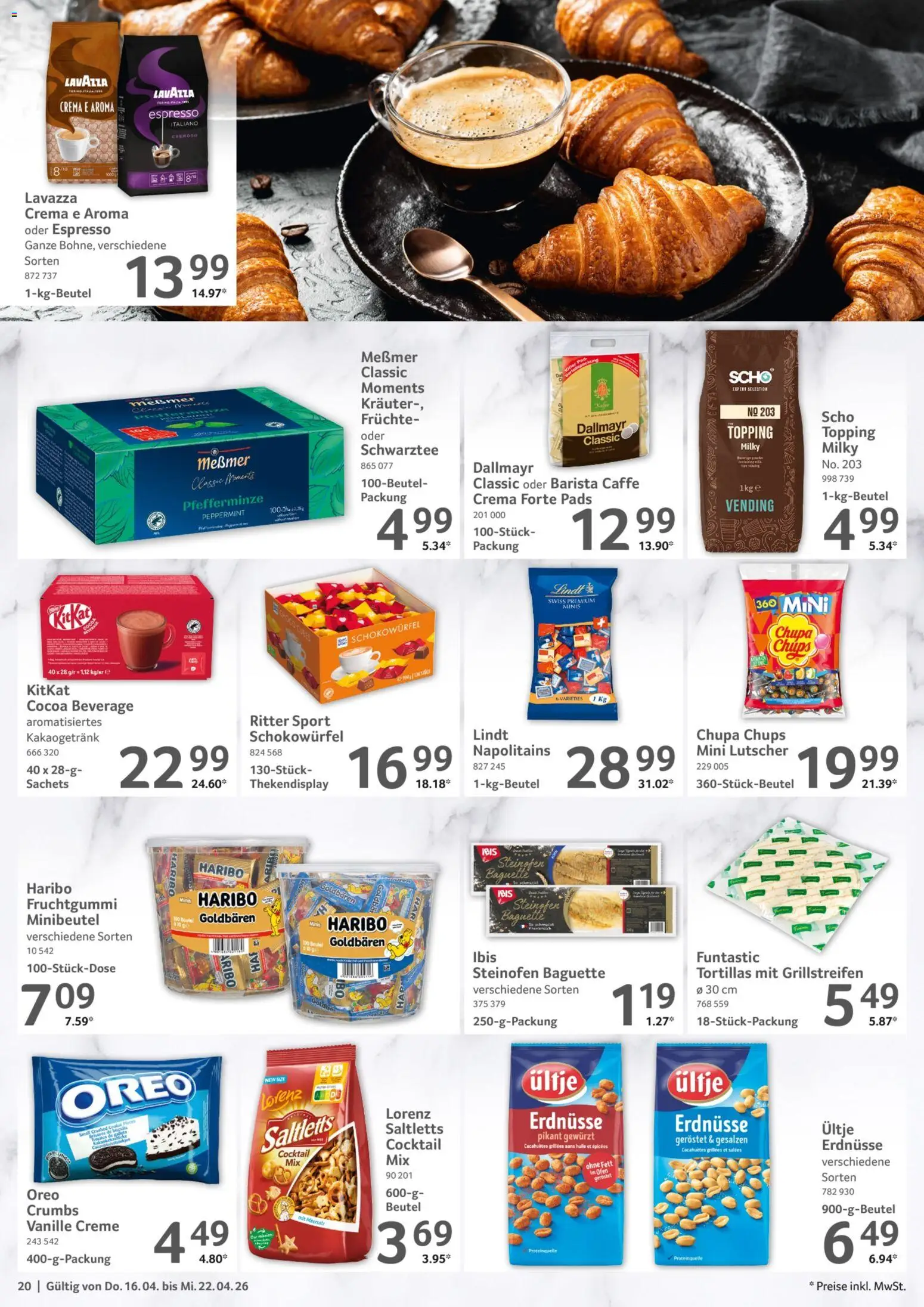 Selgros Prospekt 	 – gültig ab 16.04.2026 | Seite: 20 | Produkte: Ofen, Messmer, Ritter sport, Baguette