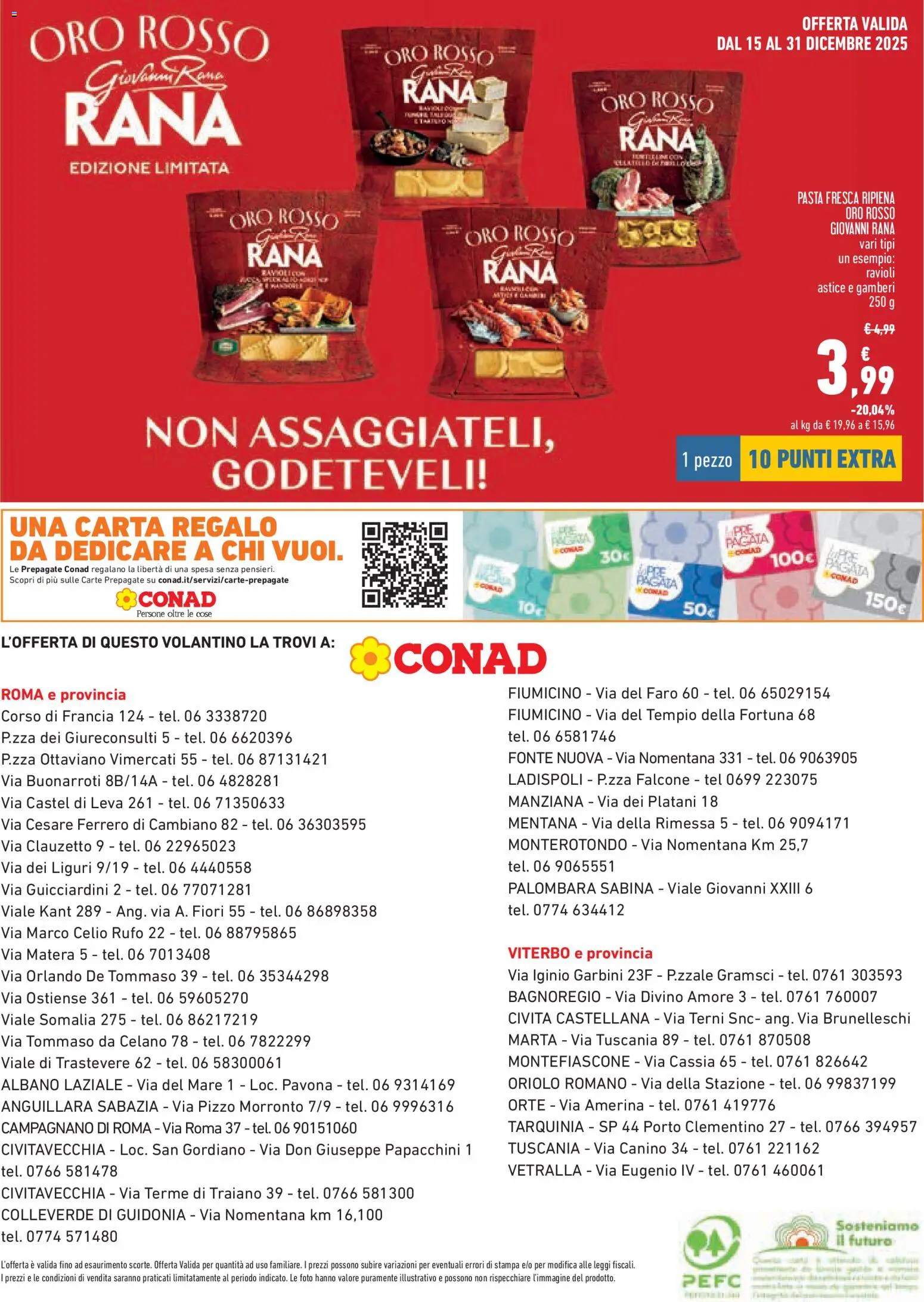 Volantino Conad del 04.12.2025 | Pagina: 12 | Prodotti: Gamberi, Pasta, Astice, Stampa