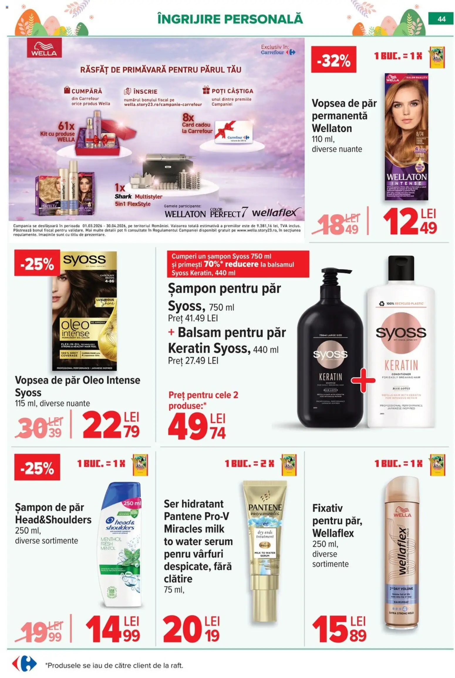 Noul catalog Carrefour – valabil de la 06.04.2026 | Pagină: 50 | Produse: Serum, Șampon, Balsam, Vopsea de păr