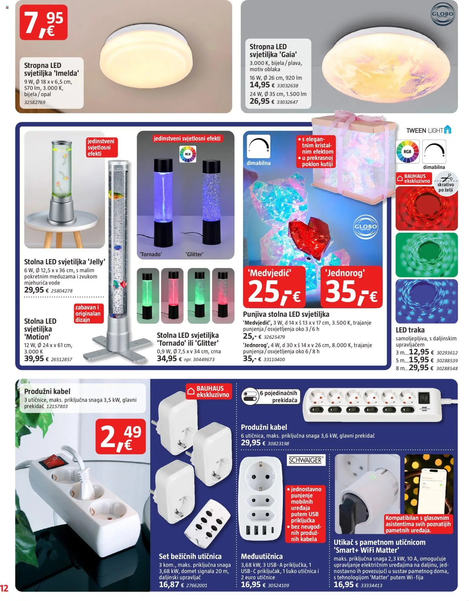 Bauhaus katalog | vrijedi od 01.12.2025 | Stranica: 12 | Proizvodi: Utičnica, Svjetiljka, Utikač, Kabel