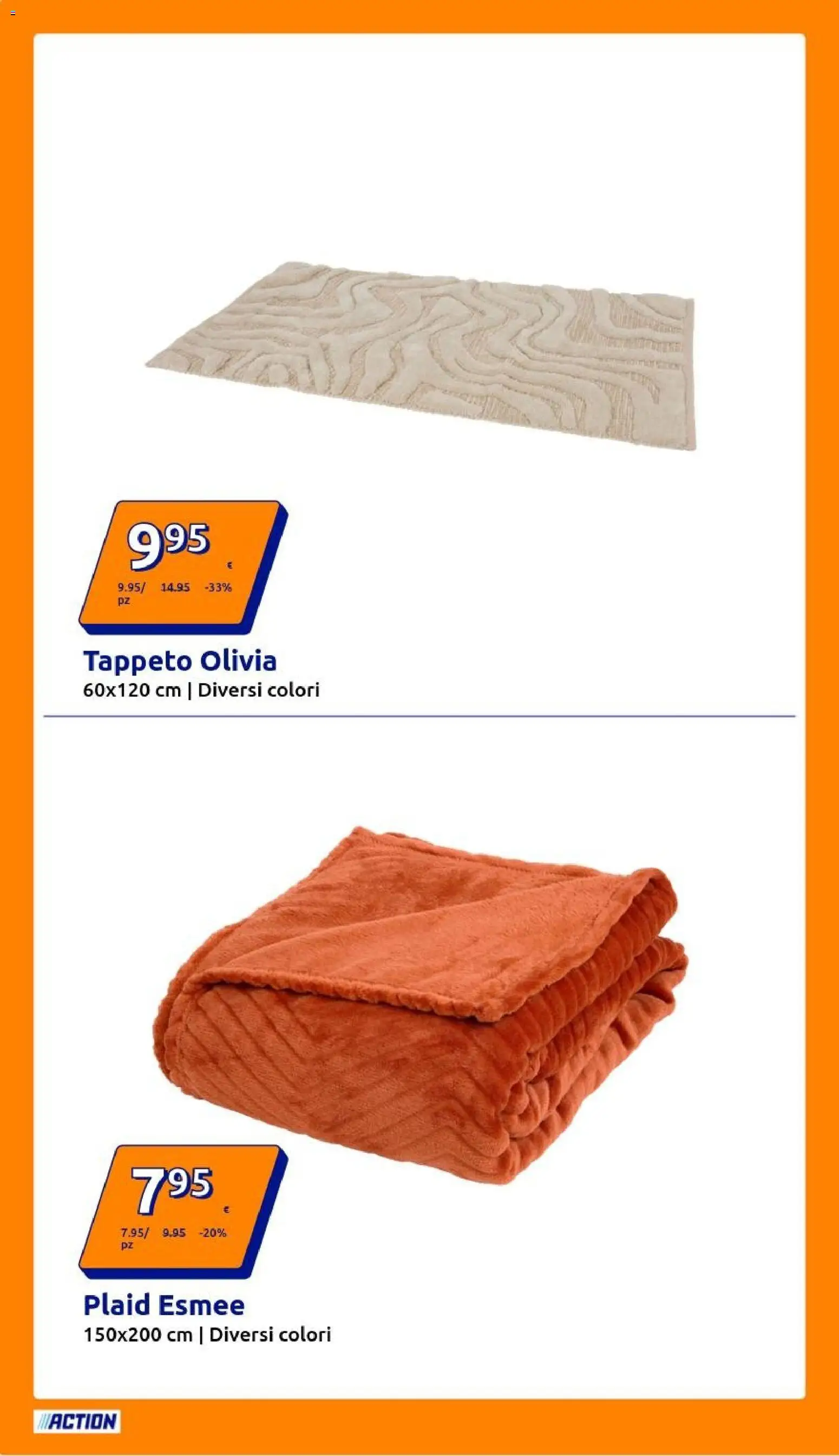 Volantino Action del 24.12.2025 | Pagina: 12 | Prodotti: Plaid, Tappeto