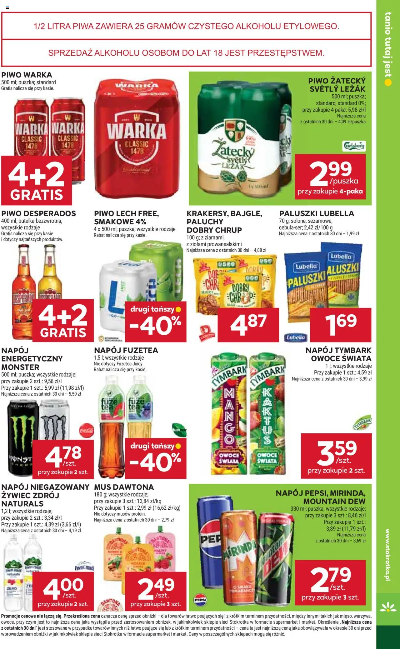 Stokrotka Gazetka od 02.10.2025 | Strona: 23 | Produkty: Stokrotka, Leżak, Piwo Desperados, Owoce