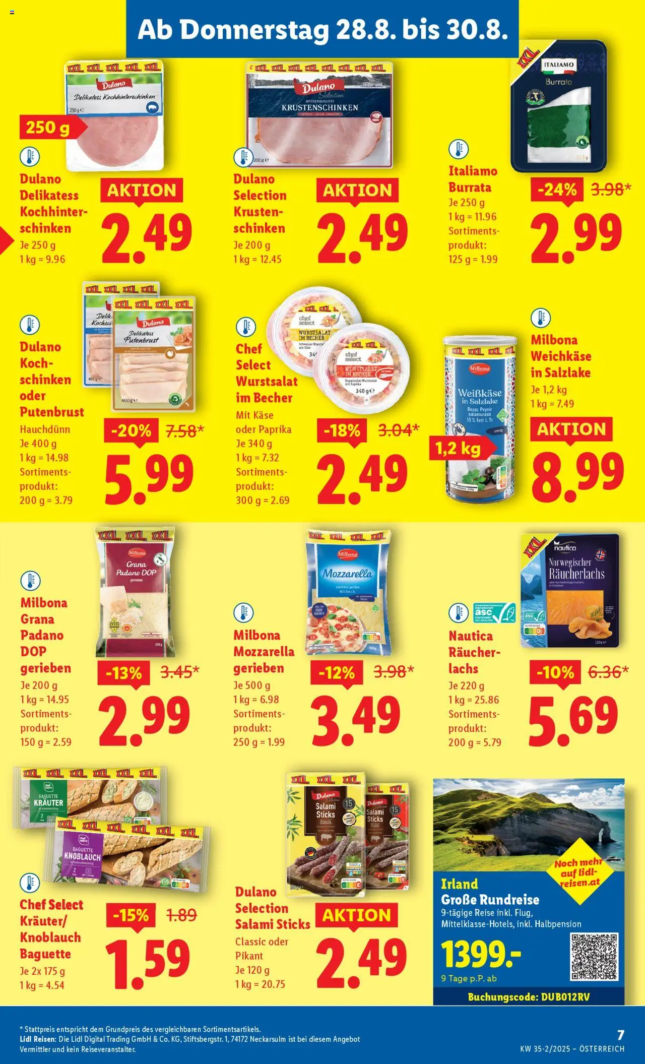 Lidl Flugblatt - Eisenstadt, Ebenfurth, Mattersburg gültig ab 28.08.2025 | Seite: 9 | Produkte: Knoblauch, Jääkaappipakastin, Käse, Schinken