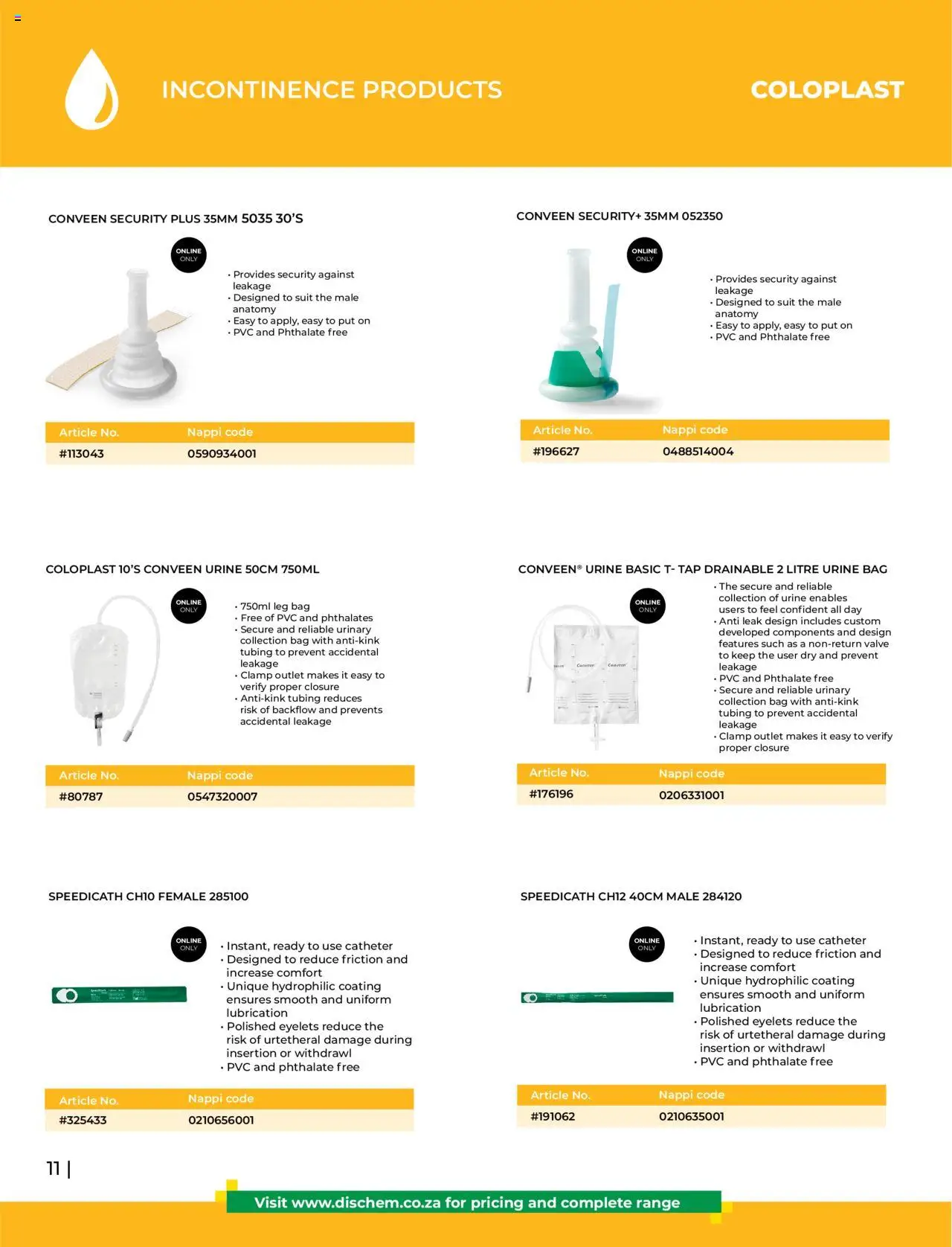 Dis-Chem - HomeCare Catalogue │ valid from 01.01.2025 | Page: 14 | Products: Suit, Bag, Valve, Tap
