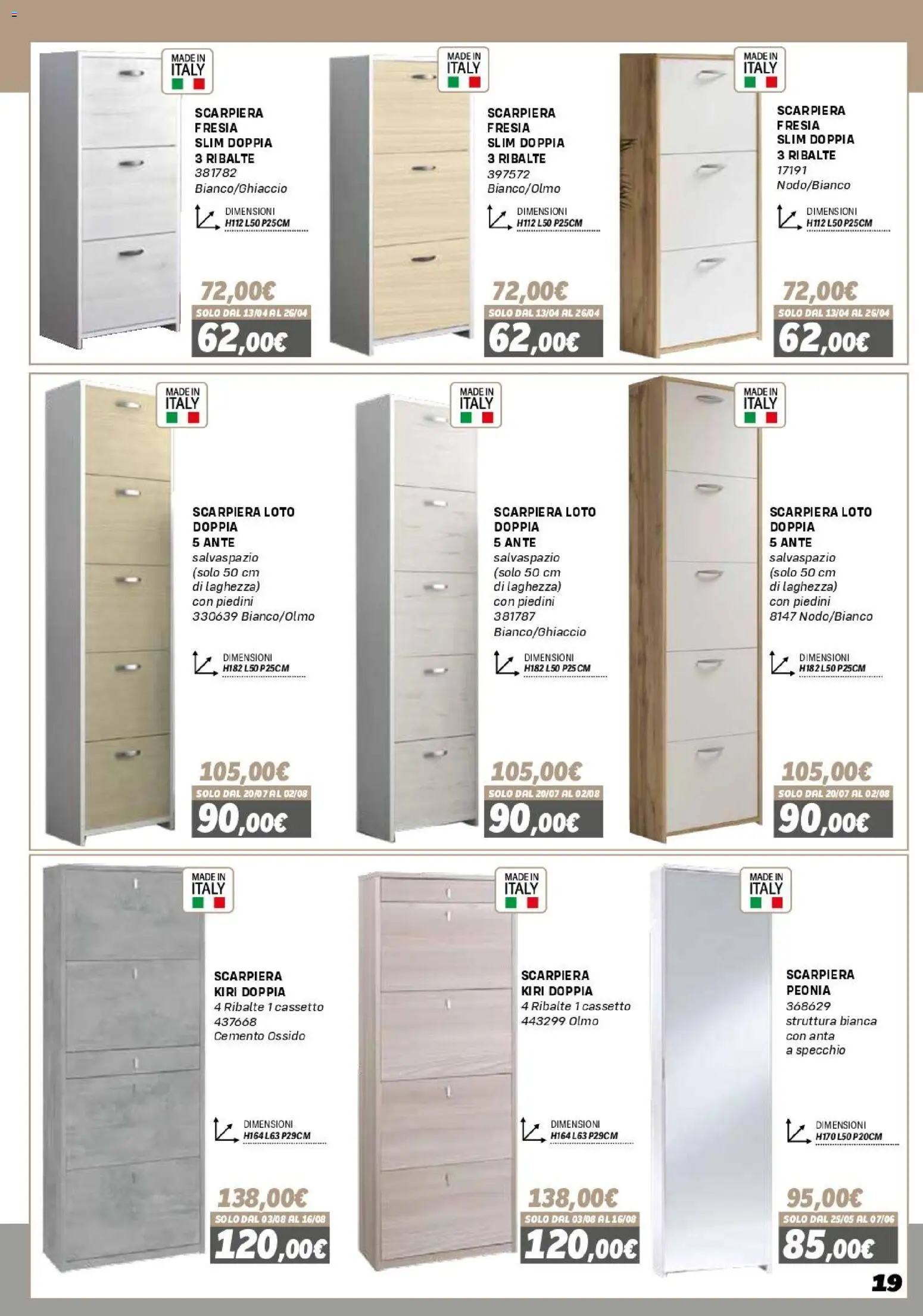 Volantino Orizzonte del 16.01.2026 | Pagina: 19 | Prodotti: Scarpiera, Specchio