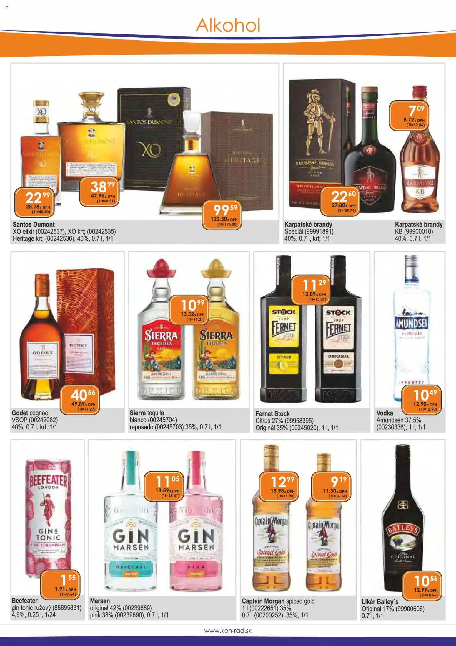 Nové KON - RAD akcie – leták je platný od 01.03.2026 | Strana: 12 | Produkty: Captain Morgan, Brandy, Fernet Stock, Tequila