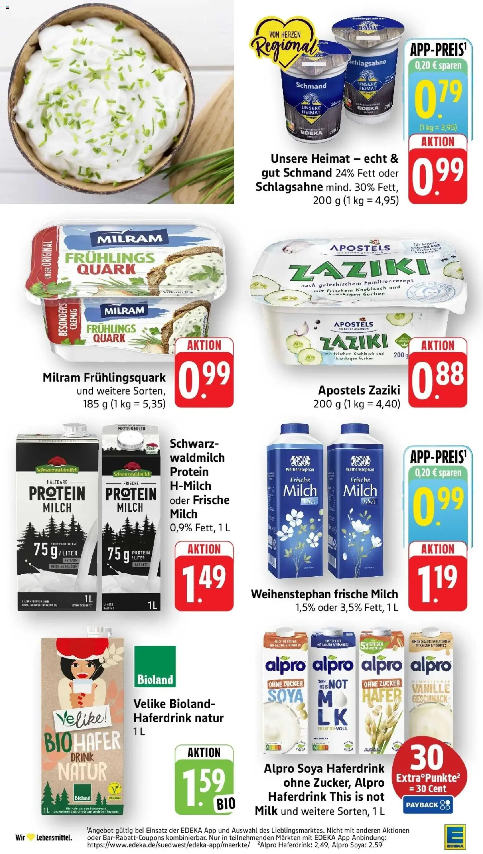 E center Prospekt Tübingen	 – gültig ab 05.04.2026 | Seite: 24 | Produkte: Quark, Schlagsahne, Alpro, Zucker