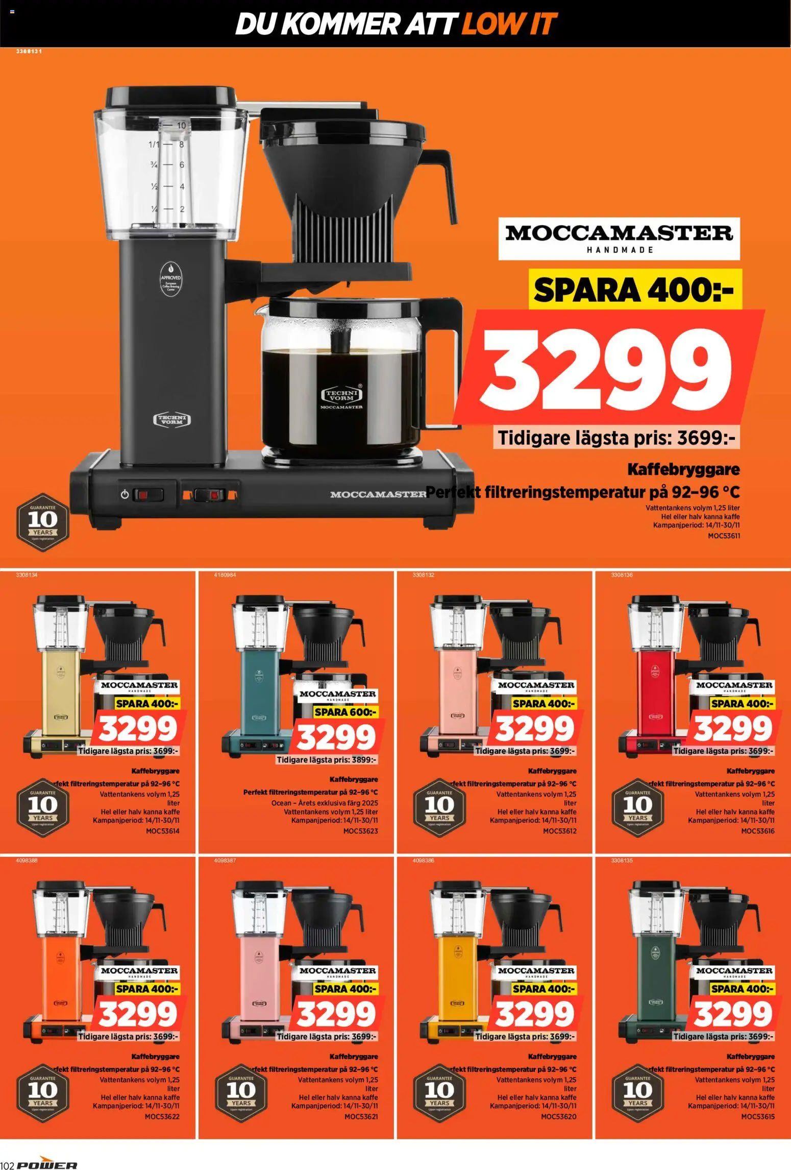 Power reklamblad aktuell från 24.11.2025 | Sida: 102 | Produkter: Kaffebryggare, Kaffe