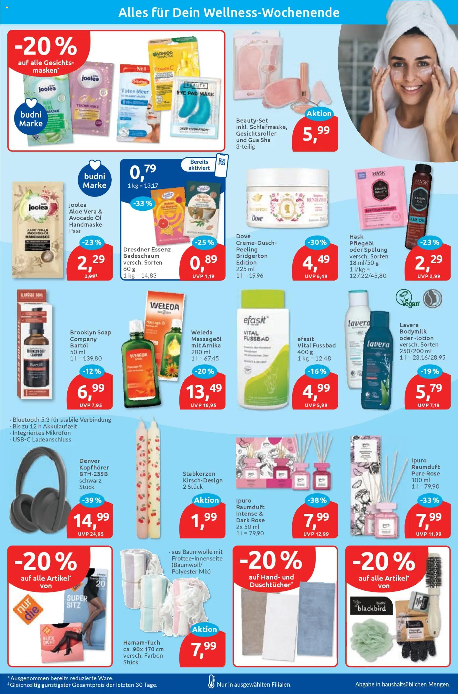 Budni Prospekt – gültig ab 07.04.2026 | Seite: 7 | Produkte: Spülung, Massageöl, Fußbad, Kopfhörer