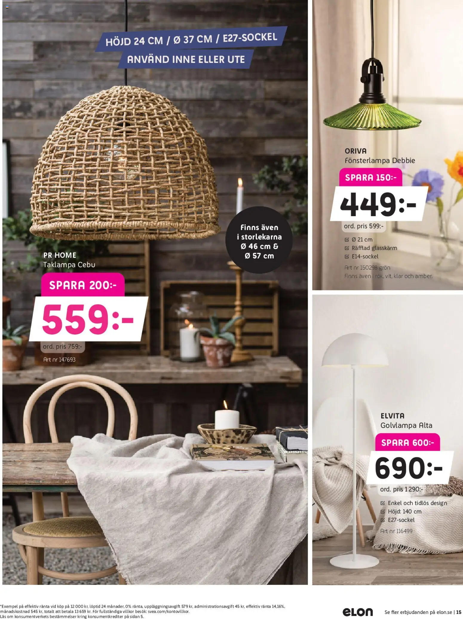 Elon reklamblad aktuell från 16.02.2026 | Sida: 15 | Produkter: Golvlampa