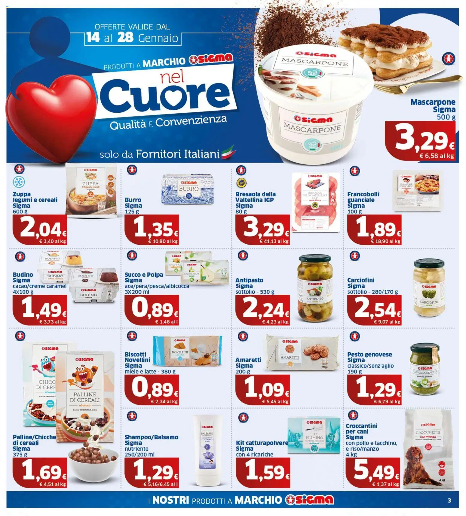 Volantino SIGMA del 14.01.2026 | Pagina: 3 | Prodotti: Succo, Manzo, Cereali, Burro