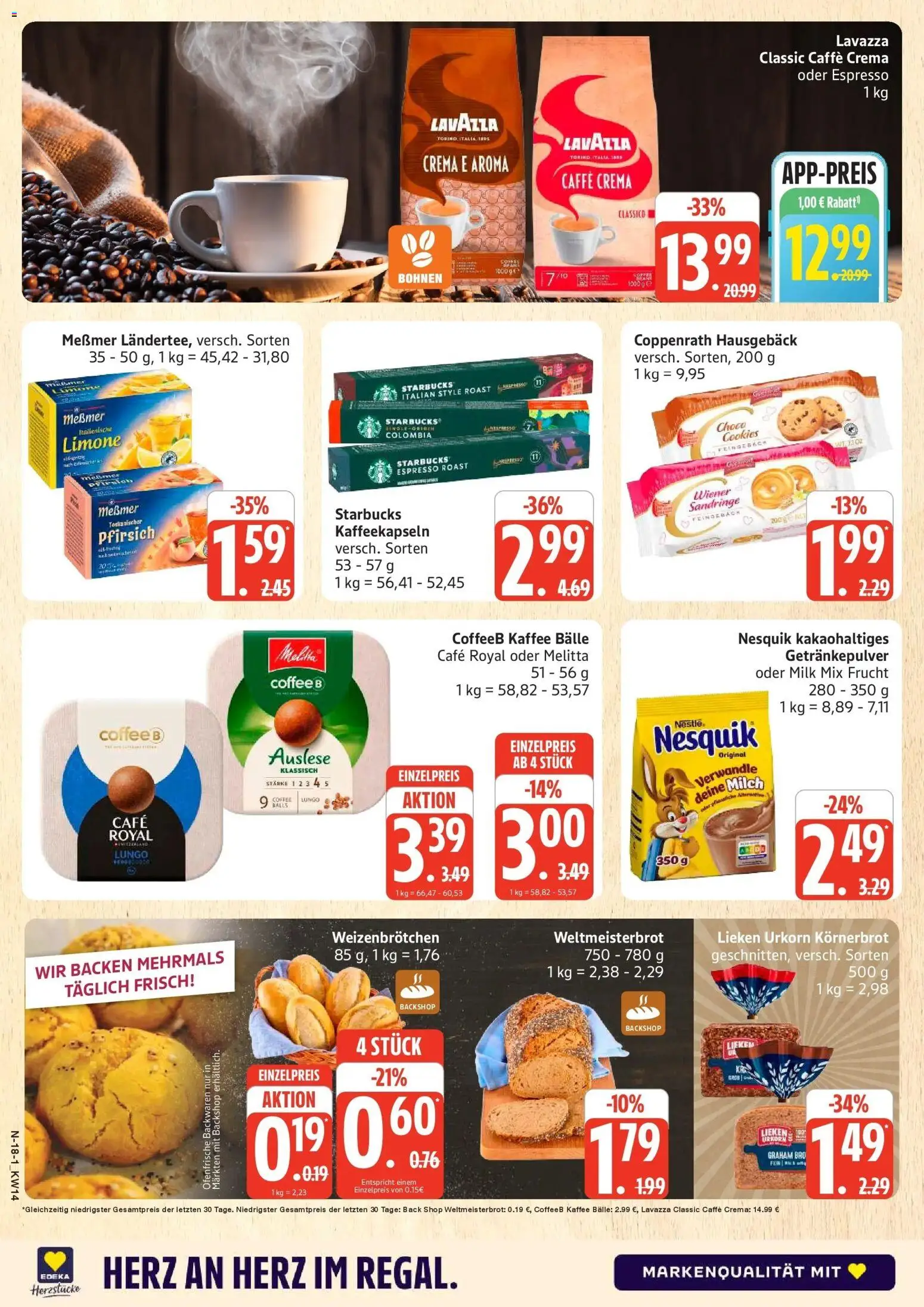 Edeka prospekt Rostock	 – gültig ab 30.03.2026 | Seite: 18 | Produkte: Melitta, Milch, Messmer, Pfirsich