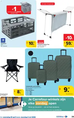 Carrefour folder week 17 - Voorbeeld van een folder van Carrefour, geldig van 22.04.2026 | Pagina: 39 | Producten: Koffer, Wasgoed