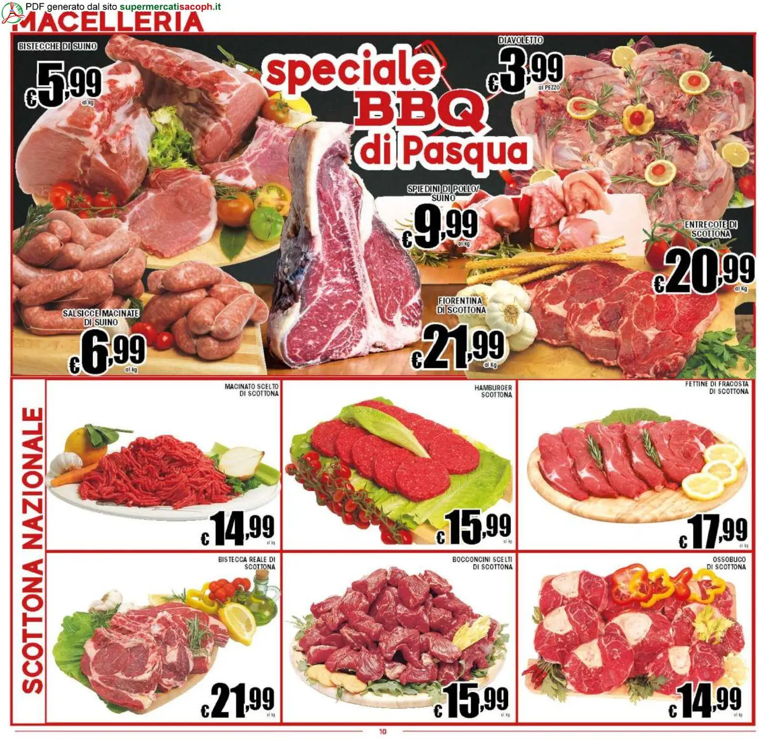 Volantino Sacoph del 27.03.2026 | Pagina: 10 | Prodotti: Suino, Spiedini, Ossobuco, Macinato