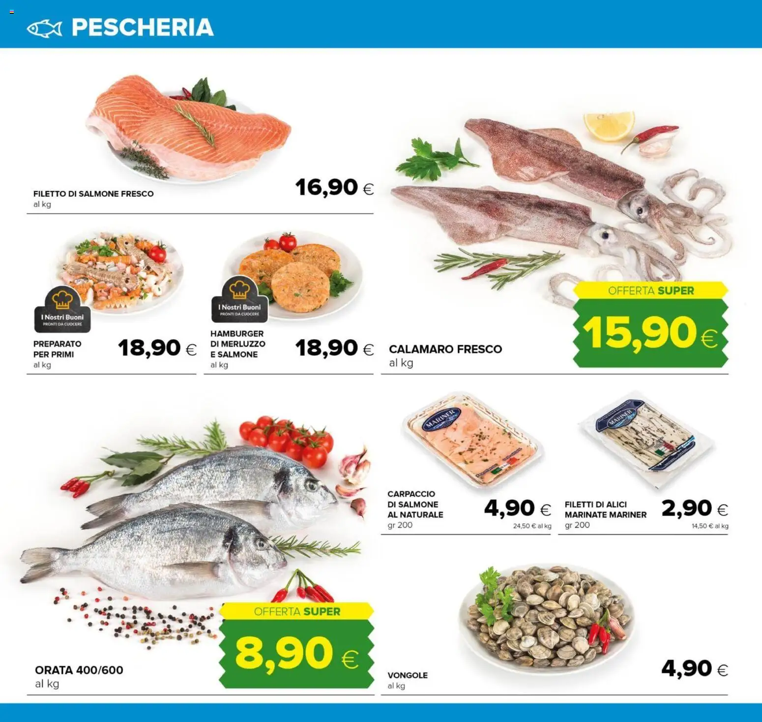 Volantino Oasi del 15.01.2026 | Pagina: 12 | Prodotti: Salmone, Merluzzo, Vongole, Hamburger