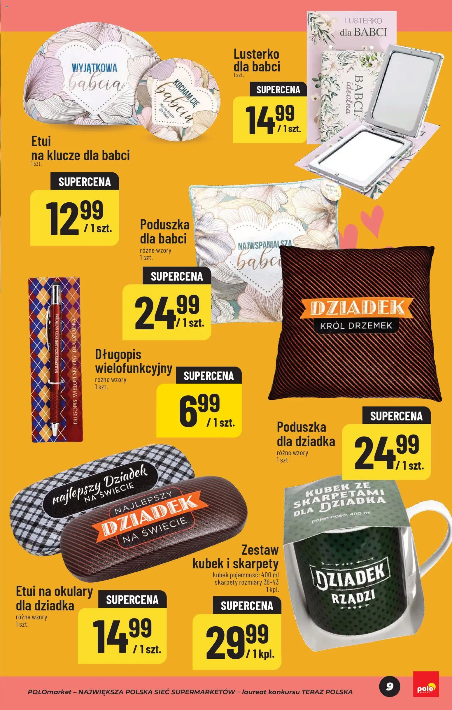 POLOmarket Gazetka - Dzień Babci i Dziadka od 09.01.2026 | Strona: 9 | Produkty: Skarpety, Okulary, Poduszka