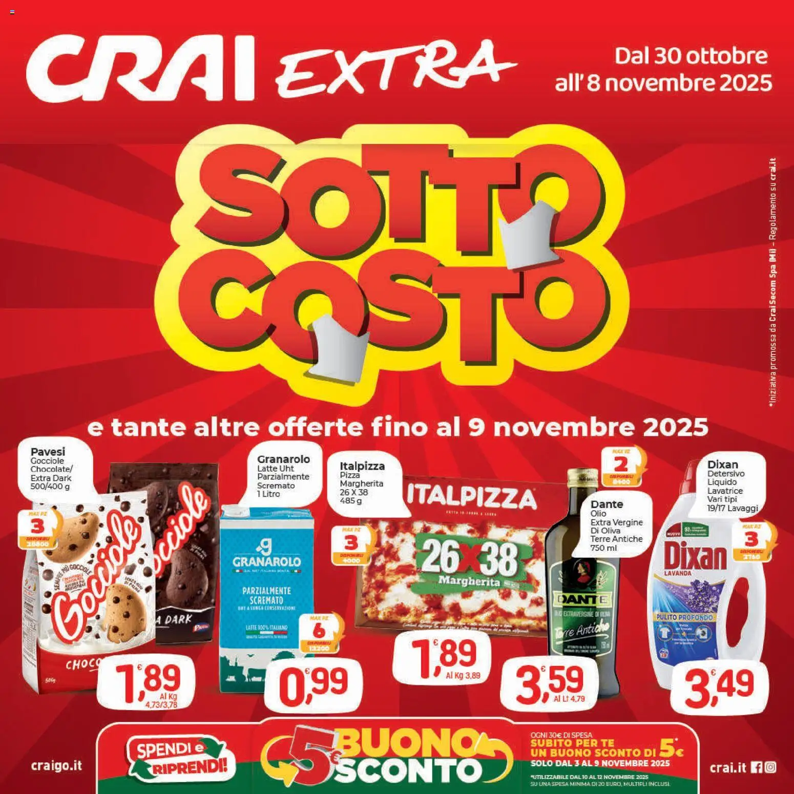 Volantino CRAI del 30.10.2025 | Pagina: 1 | Prodotti: Pizza, Tè, Olio, Lavanda