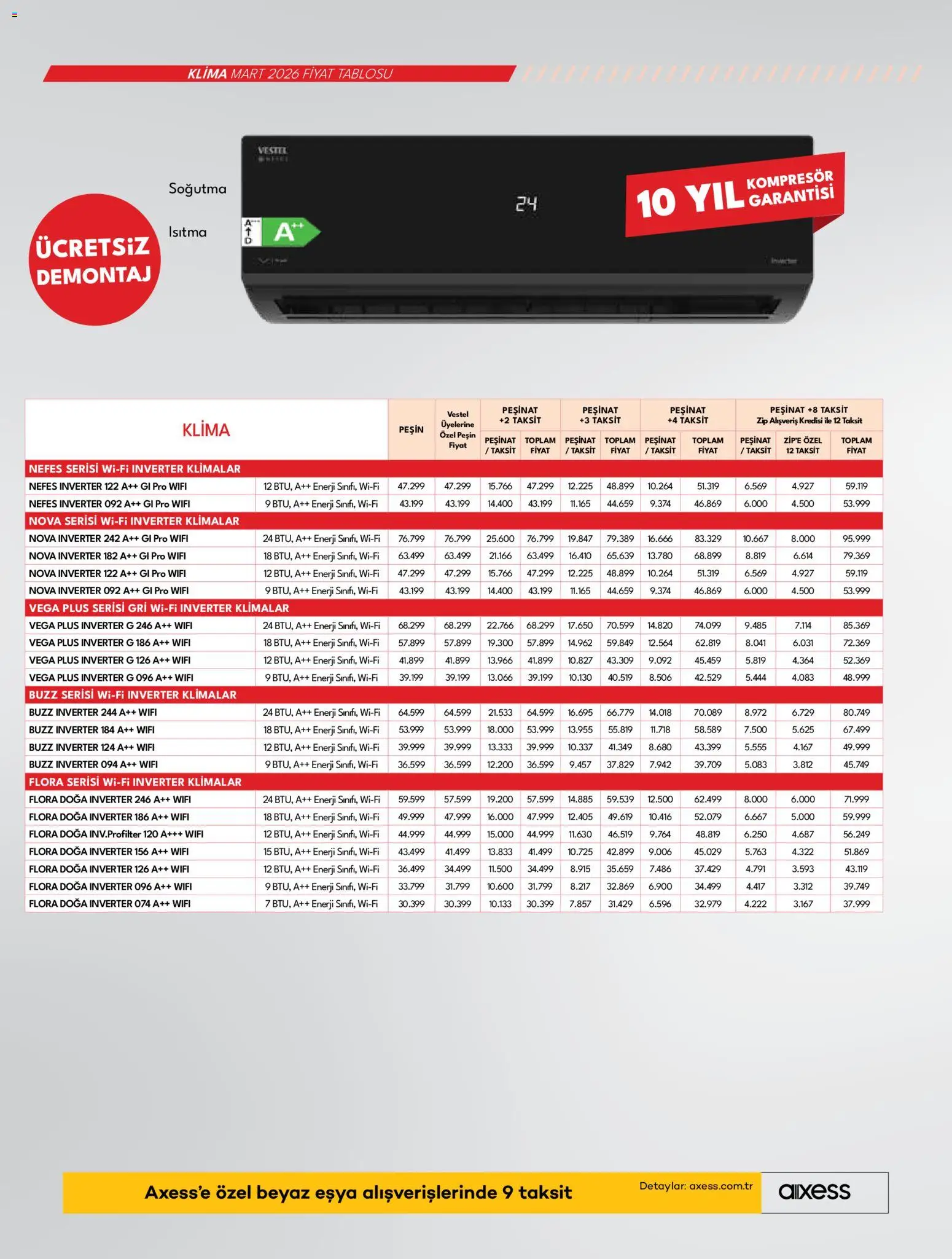 Vestel Katalog - 01.03.2026 tarihinden itibaren geçerlidir | Sayfa: 16 | Ürünler: Su, Klima
