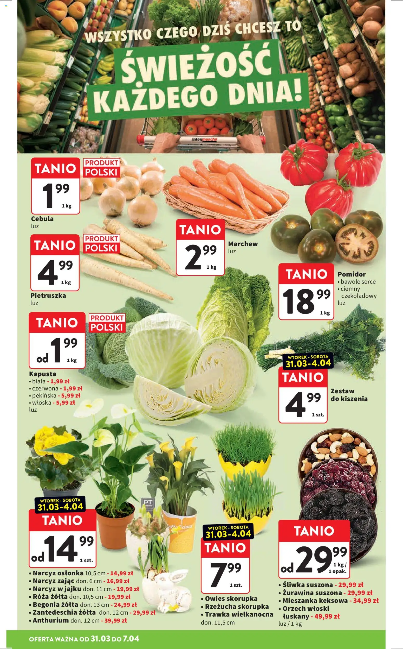 Intermarche gazetka od 31.03.2026 | Strona: 24 | Produkty: Kapusta, Pietruszka, Rzeżucha, Żurawina
