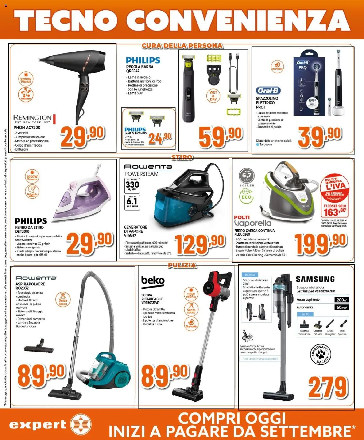 Volantino Expert del 26.03.2026 | Pagina: 21 | Prodotti: Spazzolino, Scopa, Aspirapolvere, Samsung