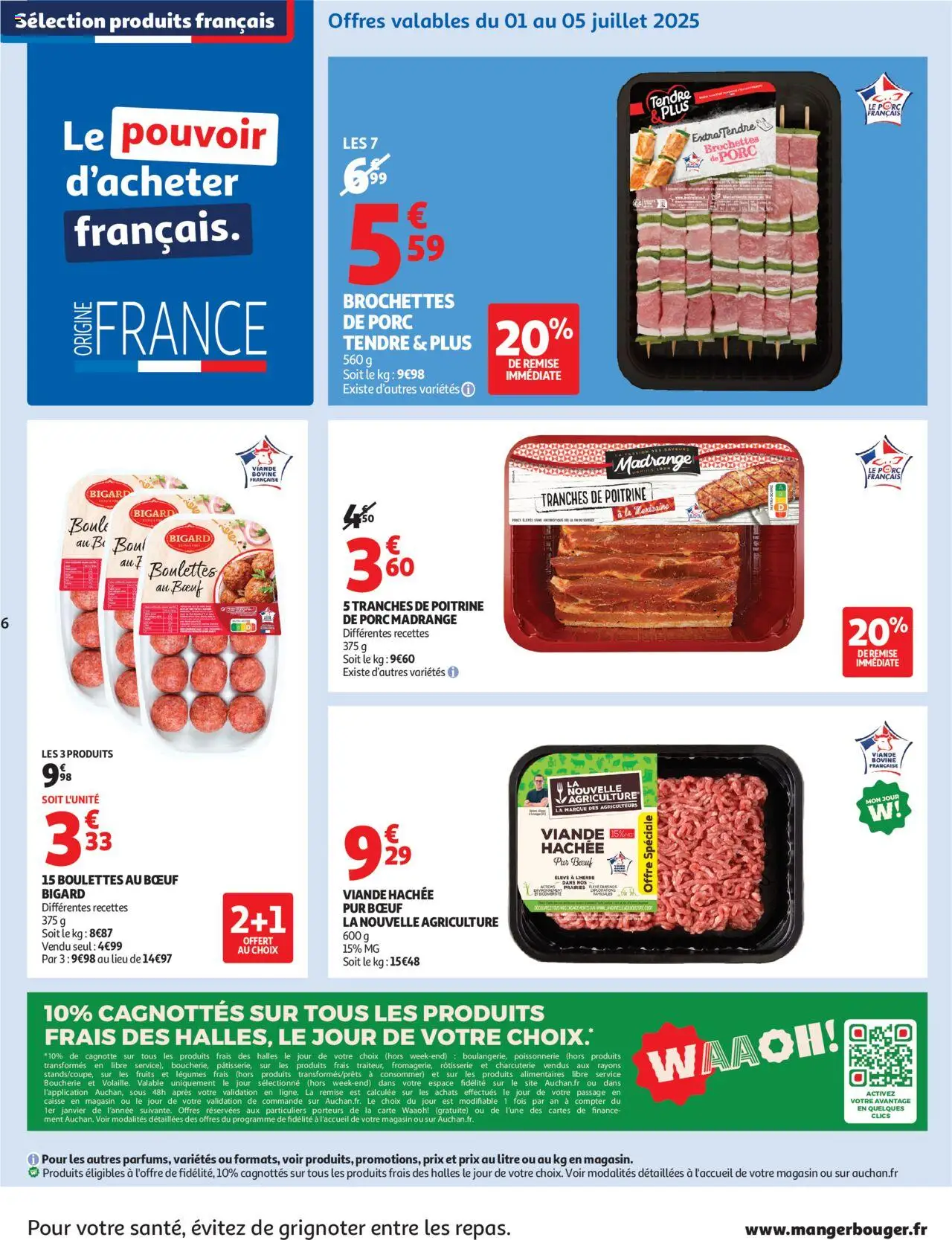  | Page: 6 | Produits: Poitrine de porc, Viande hachée, Viande, Viande bovine