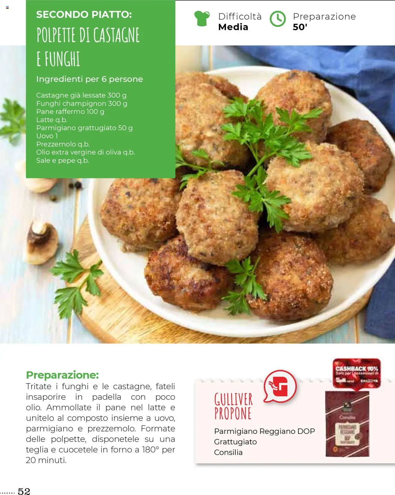 Volantino Gulliver del 01.10.2025 | Pagina: 52 | Prodotti: Pepe, Piatto, Parmigiano, Polpette