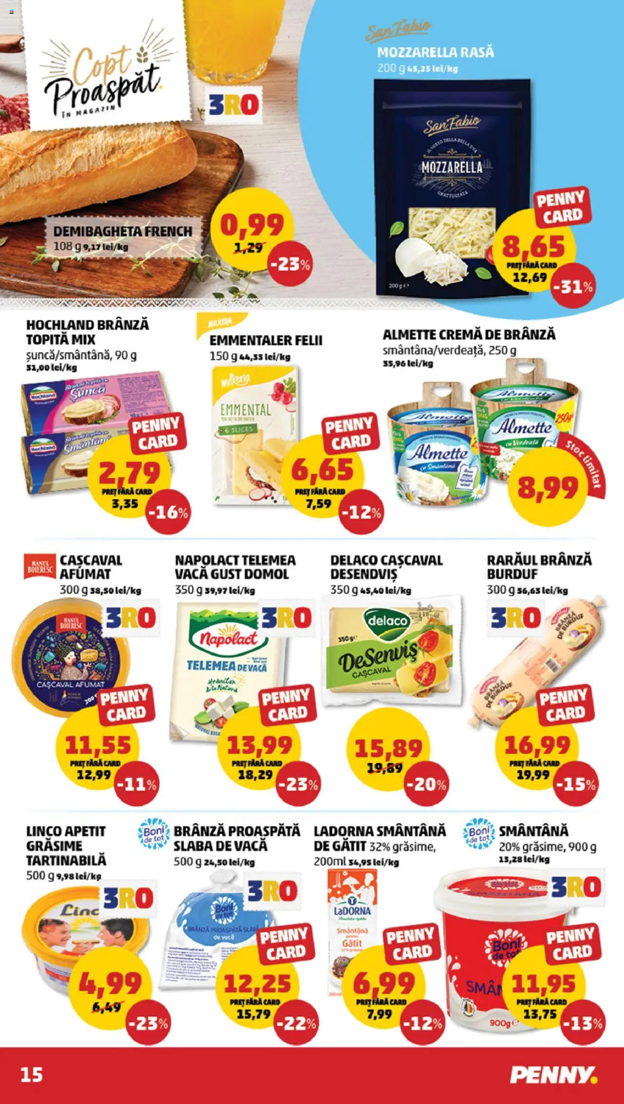 Catalog PENNY – valabil de la 06.08.2025 | Pagină: 15 | Produse: Brânză, Cremă, Șuncă, Smântână
