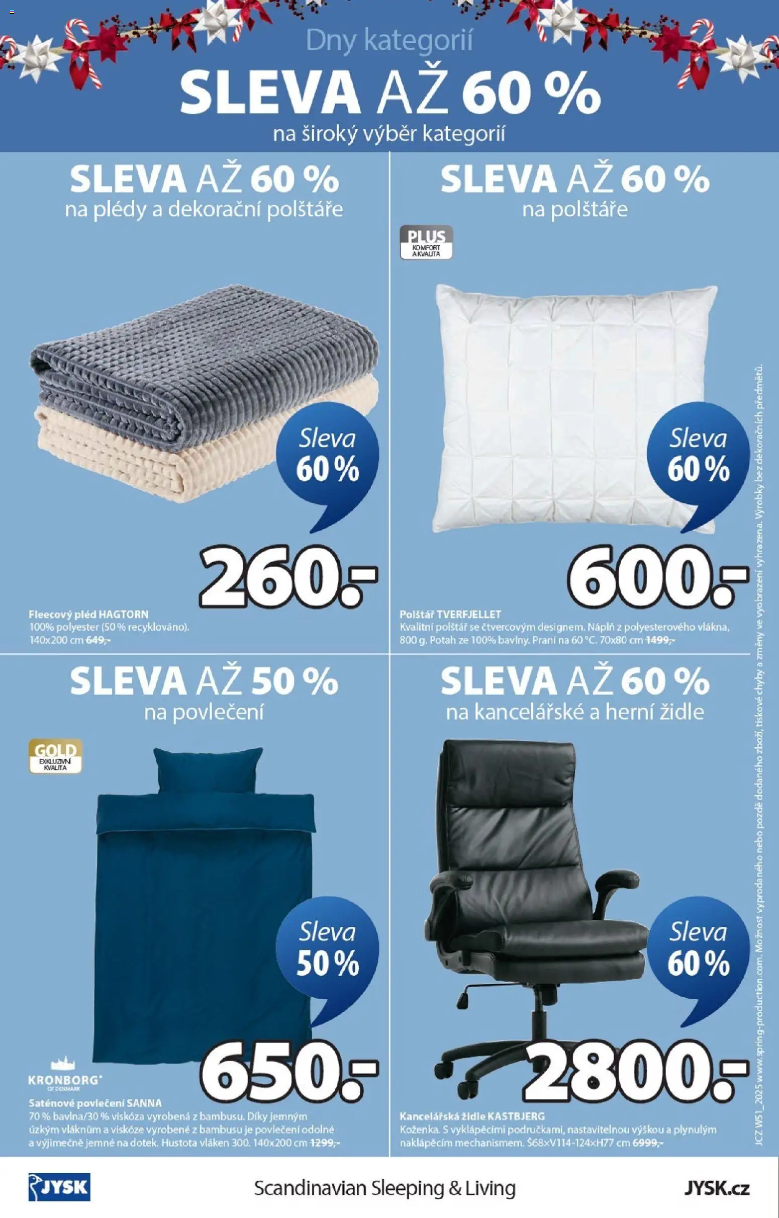 JYSK leták - Vánoce od 15.12.2025 | Strana: 8 | Produkty: Polštář, Židle, Saténové povlečení, Dekorační polštáře