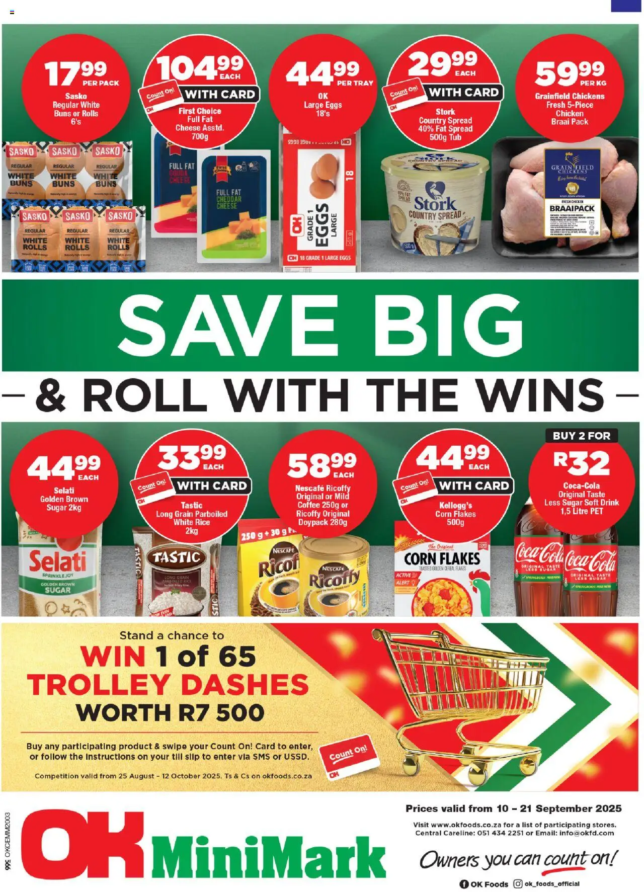 New OK Foods catalogue – valid from 10.09.2025 | Page: 1 | Products: Corn, Cheese, Eggs, Flakes