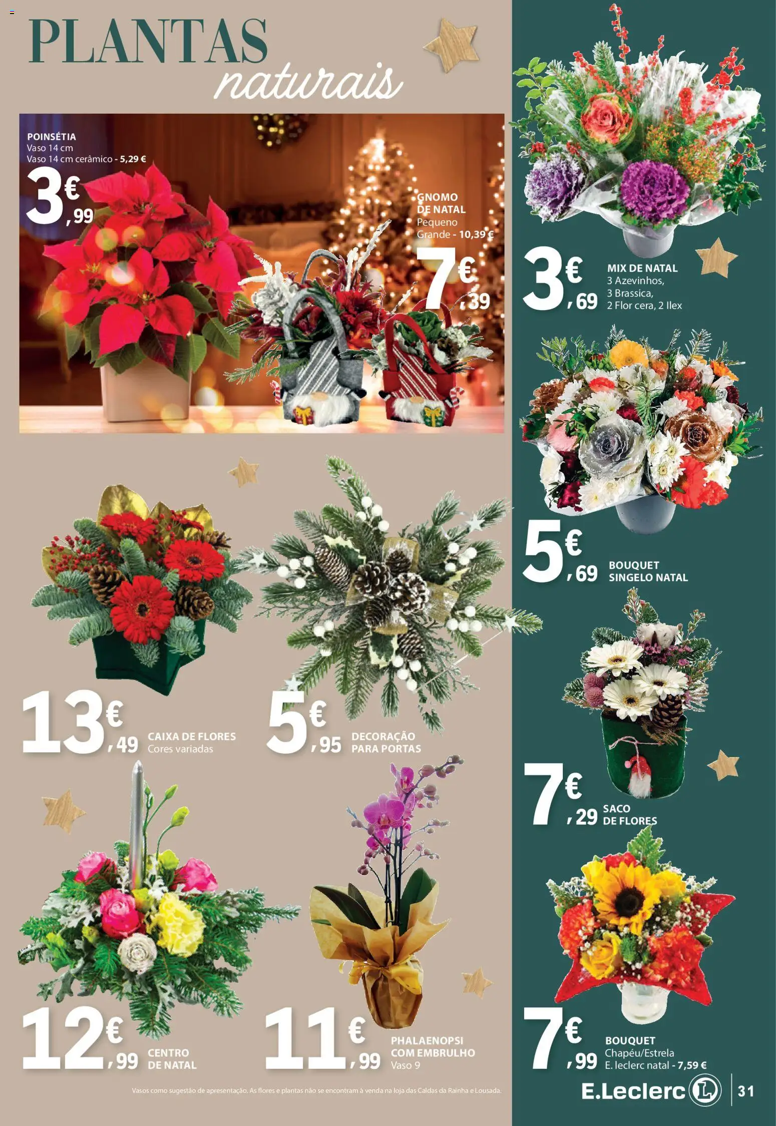 E.Leclerc - Folheto Natal │ válido de 04.11.2025 | Página: 31 | Produtos: Flores, Portas, Caixa, Vaso