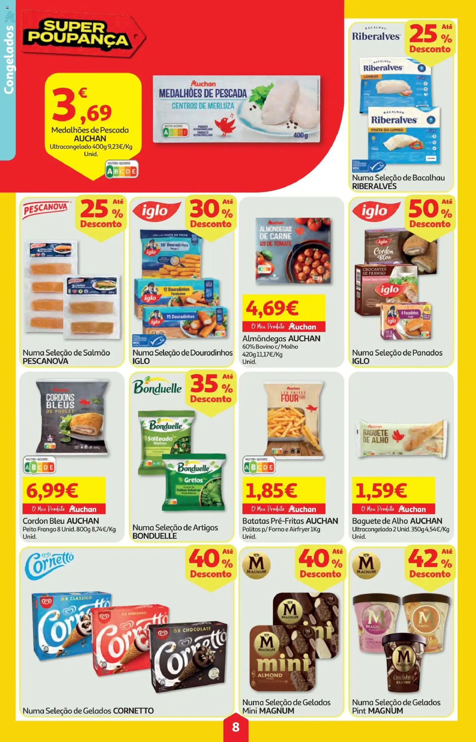 Minipreço folheto │ válido de 19.02.2026 | Página: 8 | Produtos: Frango, Lombo, Chocolate, Peixe